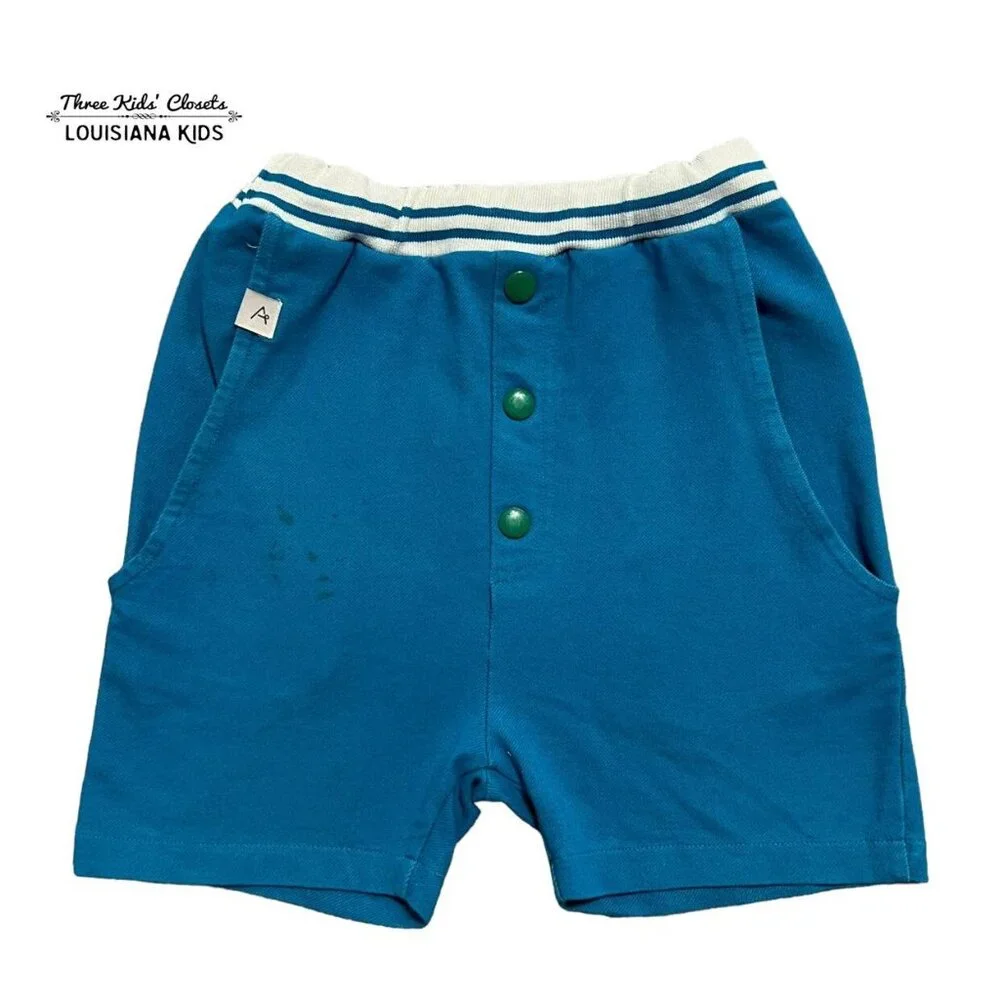 Alba Of Denmark Sz 116 (6Y) Organic Turkish Tile Blue Mike Shorts